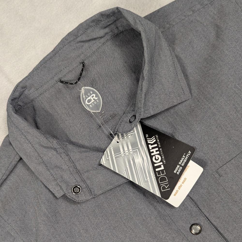NEW Club Ride Womens Charcoal Gray Fire Mountain Trails Cycling Shirt Medium